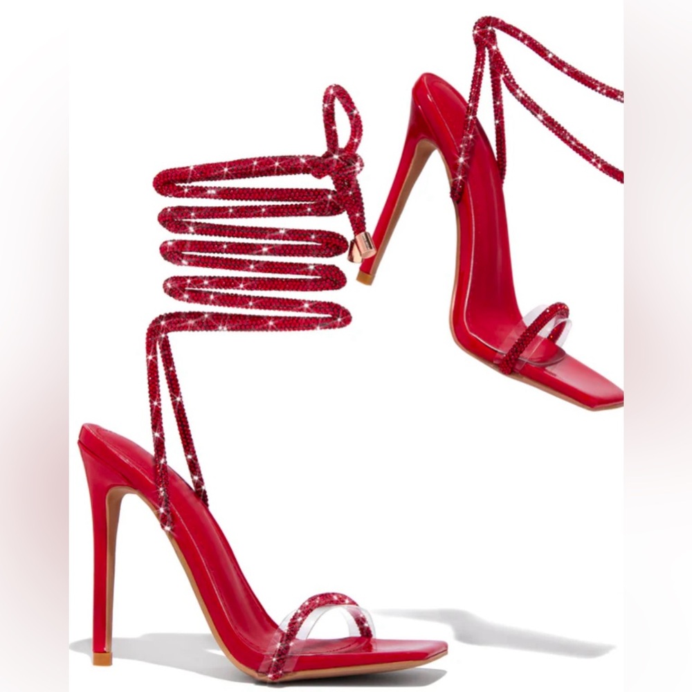 Brand New Sofia Embellished Lace Up Heels - Picture 2 of 2